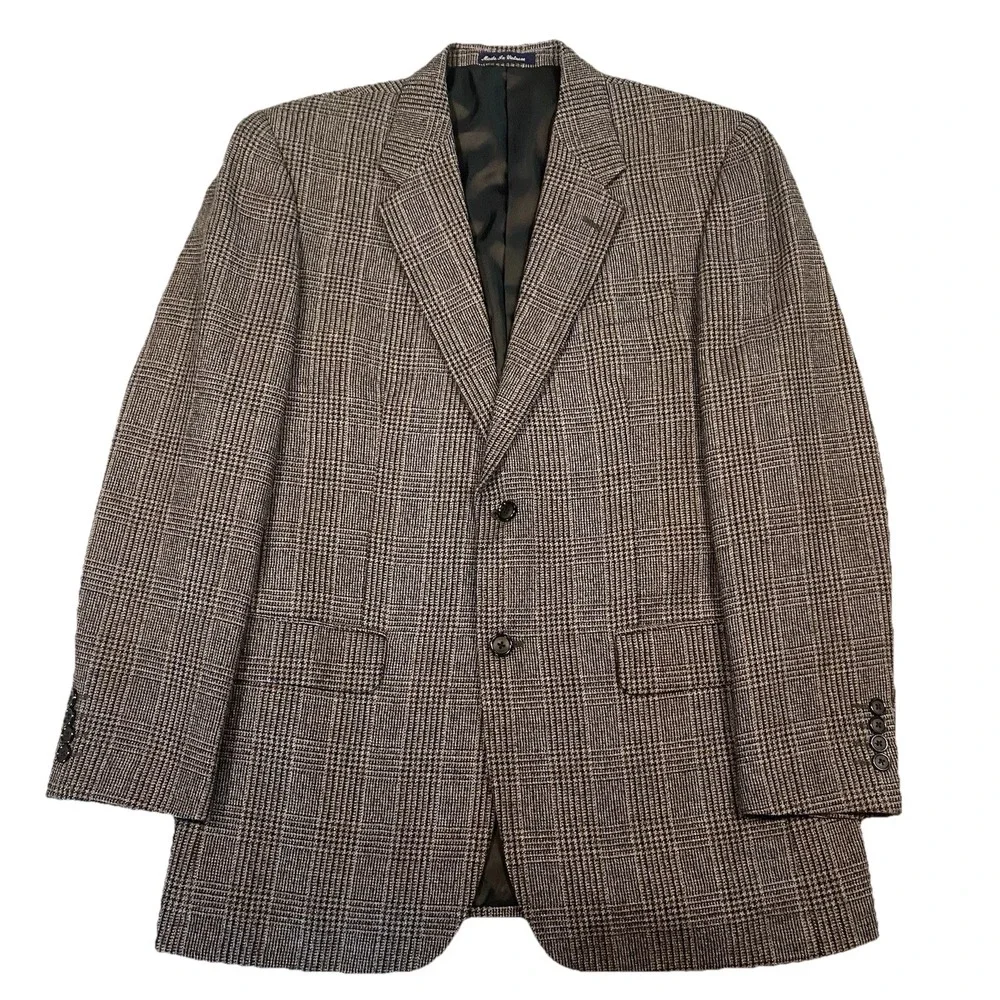 Lambswool Cashmere Blend Blazer Sport‎ Coat Jacket Mens 42R By Alan Flusser